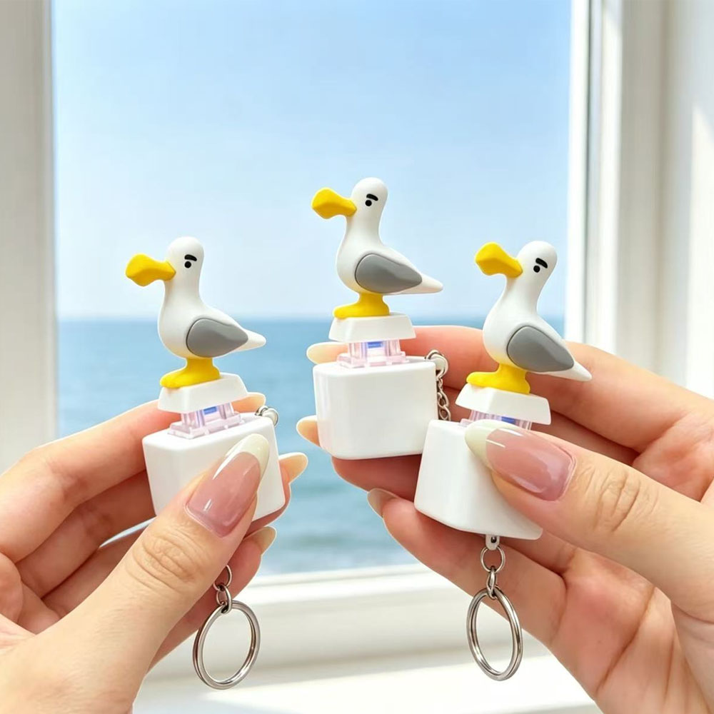 Electronics Gadgets Wholesale - Mine Seagull Keycap-sleutelhanger Lichtgevend klinkend stressverlichtend