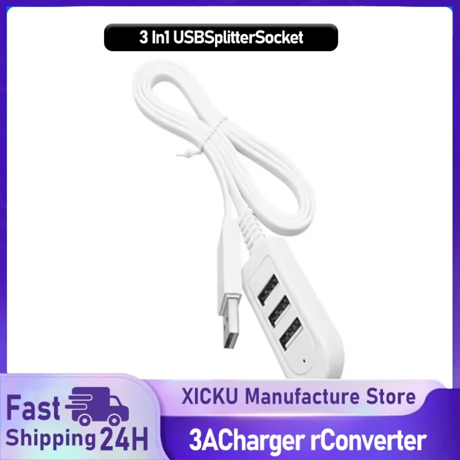 Electronics Gadgets Wholesale - 3-in-1 USB-splitteraansluiting Multifunctionele 3A-opladerconverter USB-poorthub Digitale